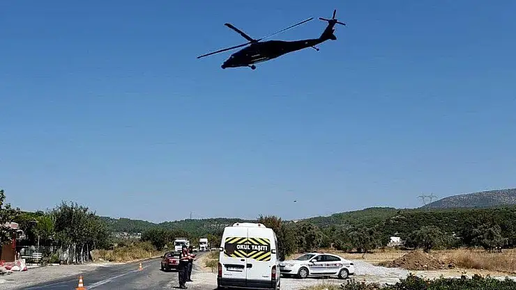 Jandarma sürücüleri havadan denetliyor