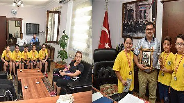 MİNİK SPORCULARDAN BAŞKAN TOKAT'A ZİYARET