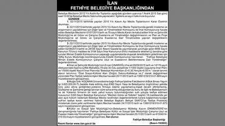 RESMİ İLAN