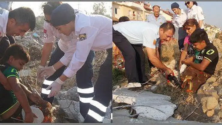 HURDA TOPLARKEN, AYAĞINA DEMİR SAPLANDI