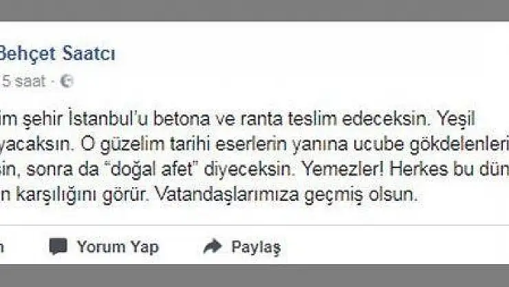 HERKES BU DÜNYADA YAPTIĞININ KARŞILIĞINI GÖRÜR