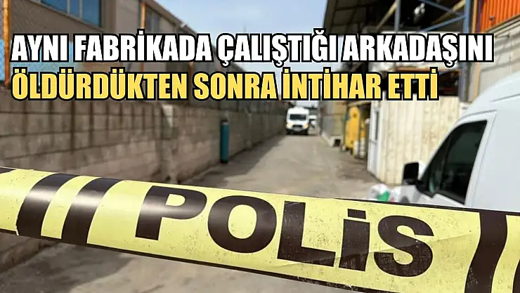 Aynı fabrikada çalıştığı arkadaşını öldürdükten sonra intihar etti