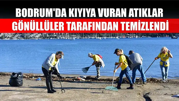 Bodrum'da kıyıya vuran atıklar gönüllüler tarafından temizlendi
