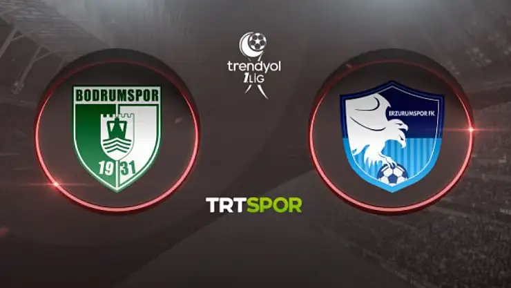 Bodrumspor - Erzurum FK maçı TRT SPOR ekranında