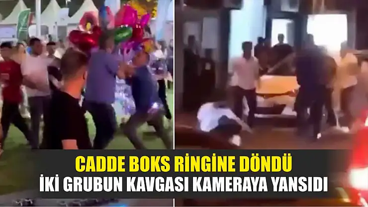 Cadde boks ringine döndü: İki grubun kavgası kameraya yansıdı