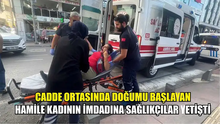 Cadde ortasında doğumu başlayan hamile kadının imdadına sağlıkçılar yetişti