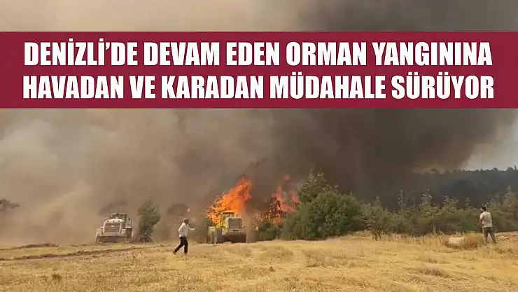 Denizli'de devam eden orman yangınına havadan ve karadan müdahale sürüyor