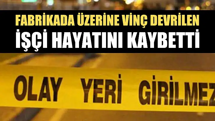 Fabrikada üzerine vinç devrilen işçi hayatını kaybetti