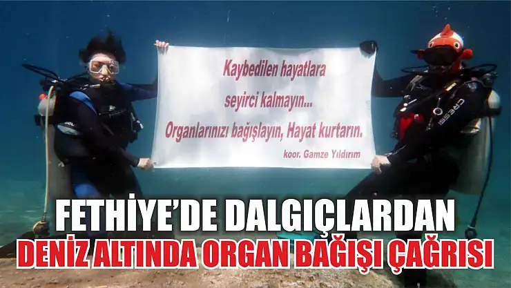 Fethiye'de dalgıçlardan deniz altında organ bağışı çağrısı