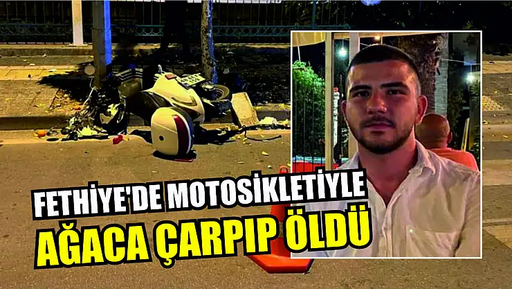 Fethiye'de motosikletiyle ağaca çarpıp öldü
