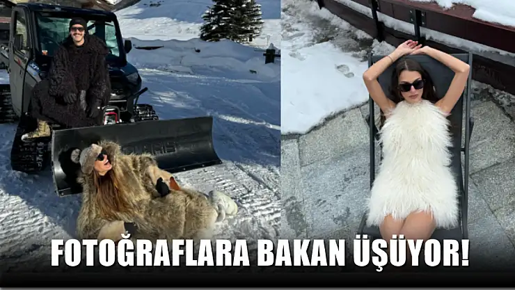 Fotoğraflara bakan üşüyor! Dilan Çiçek Deniz, mini elbisesiyle karlar içinde poz verdi