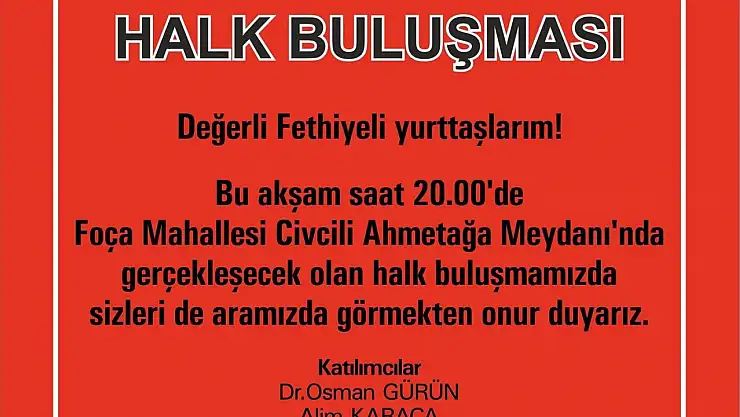 Halk buluşması gerçekleşecek