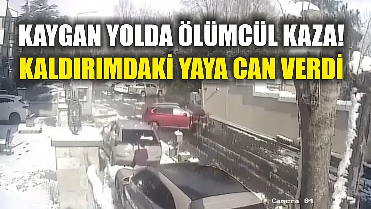 Kaygan yolda ölümcül kaza! Kaldırımdaki yaya can verdi