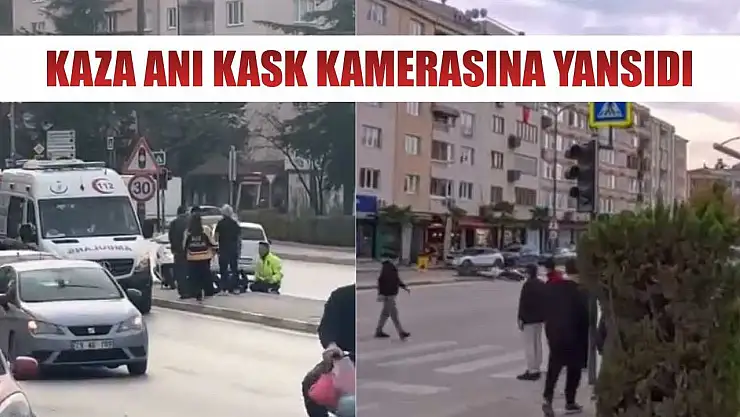 Kaza anı kask kamerasına yansıdı