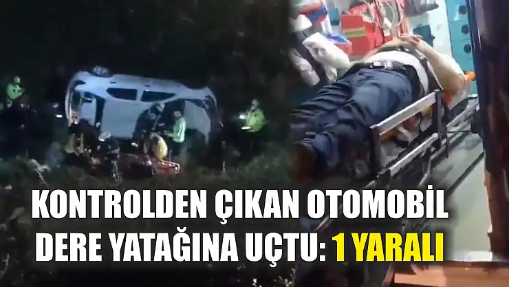 Kontrolden çıkan otomobil dere yatağına uçtu: 1 yaralı