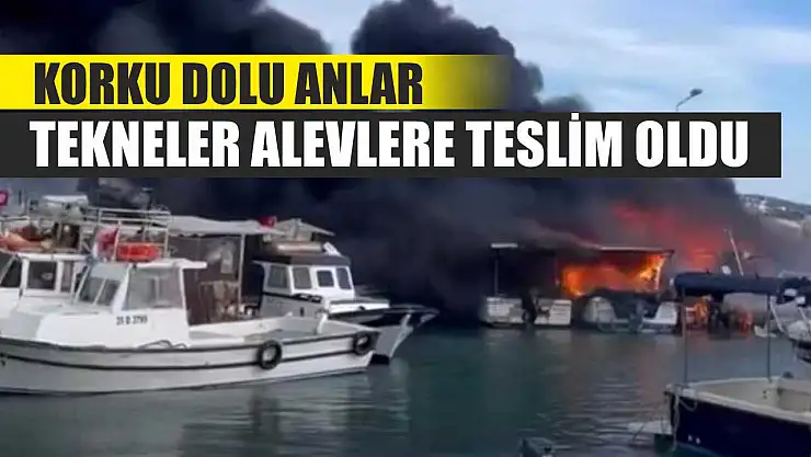 Korku dolu anlar: Tekneler alevlere teslim oldu