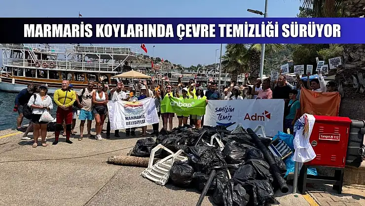 Marmaris koylarında çevre temizliği sürüyor