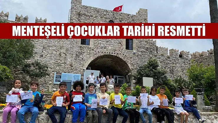 Menteşeli çocuklar tarihi resmetti