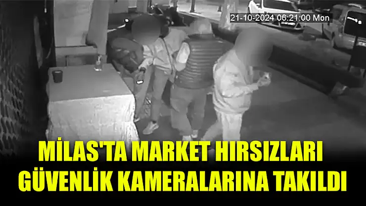 Milas'ta market hırsızları güvenlik kameralarına takıldı