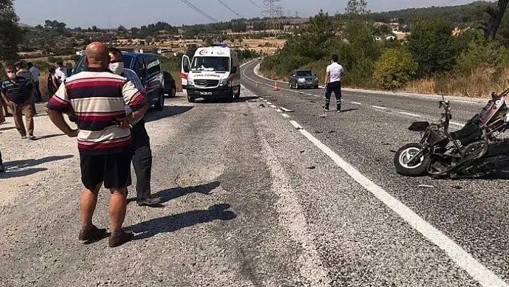 Motorsiklet ile otomobil çarpıştı 1 yaralı