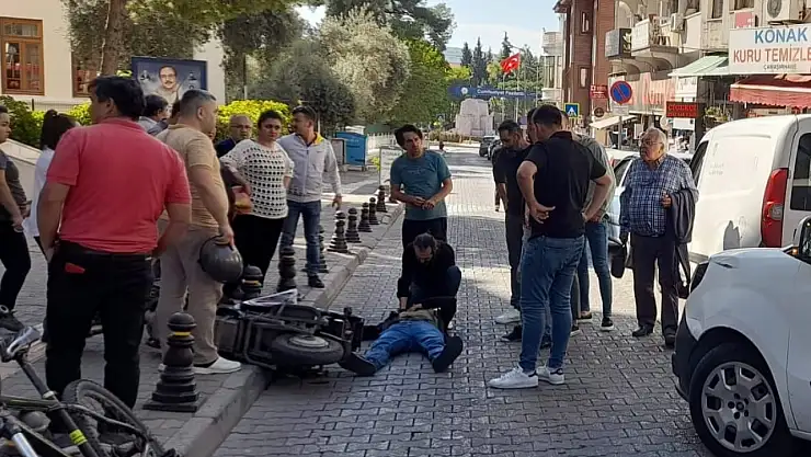 Motosiklet sürücüsü yaralandı
