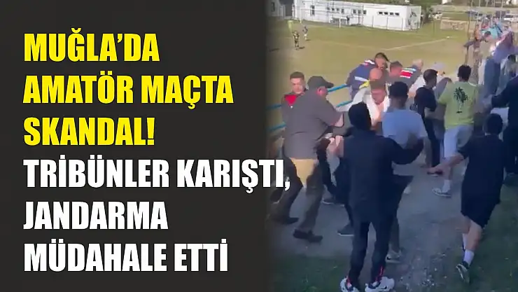 Muğla'da amatör maçta skandal! Tribünler karıştı, jandarma müdahale etti