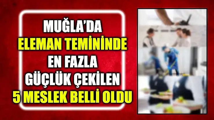 Muğla'da Eleman Temininde En Fazla Güçlük Çekilen 5 Meslek Belli Oldu