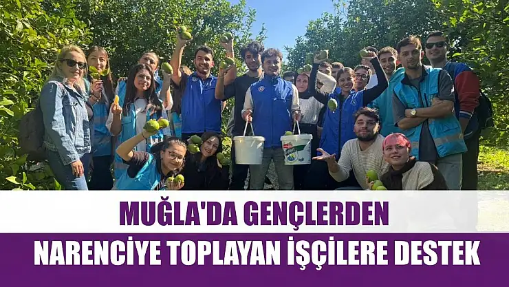 Muğla'da gençlerden narenciye toplayan işçilere destek