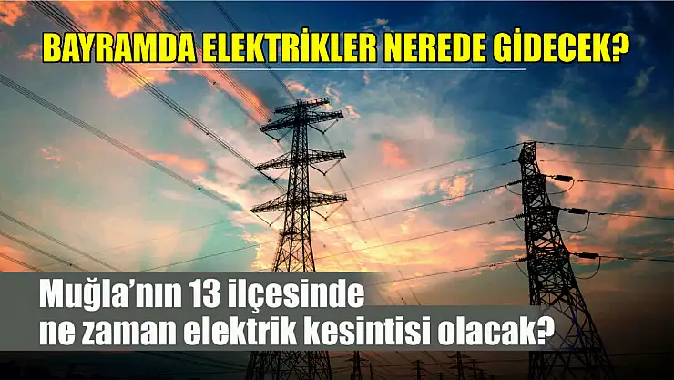 Muğla'nın 13 ilçesinde ne zaman elektrik kesintisi olacak? Muğla'da bayramda elektrikler nerede gidecek?