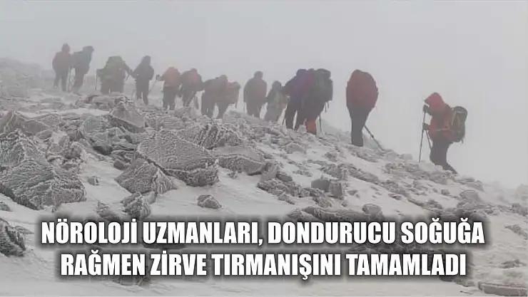 Nöroloji uzmanları, dondurucu soğuğa rağmen zirve tırmanışını tamamladı