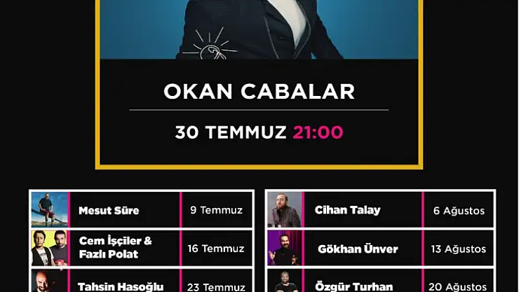 Okan Çabalar, tek kişilik stand up gösterisi ile Bodrum mi'TERRACE açık hava sahnesinde!