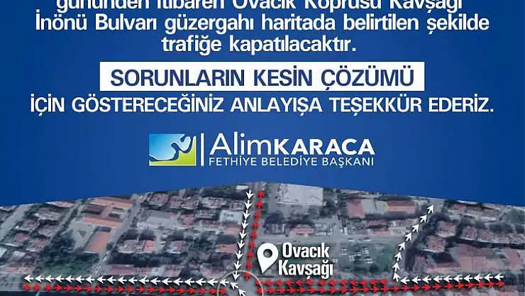 Ovacık Köprüsü Kavşağı'nda altyapı çalışması yapılacak