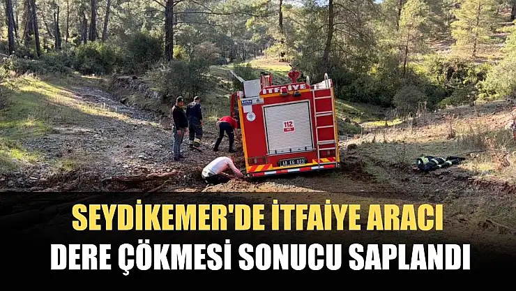 Seydikemer'de İtfaiye Aracı Dere Çökmesi Sonucu Saplandı