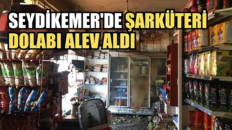 Seydikemer'de şarküteri dolabı alev aldı