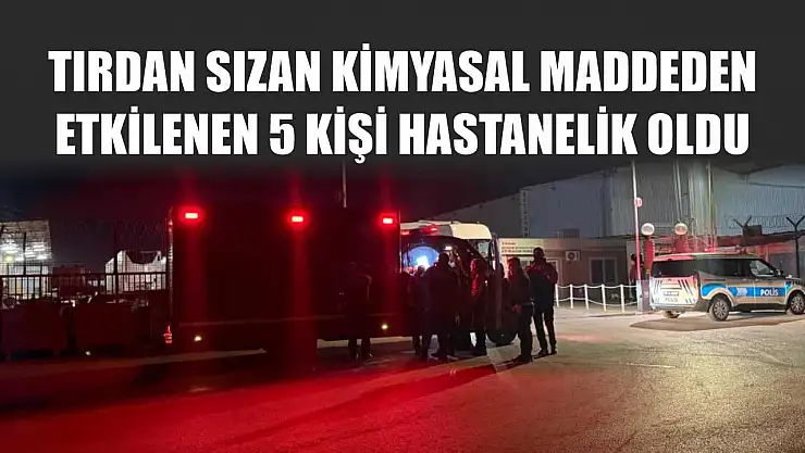 Tırdan sızan kimyasal maddeden etkilenen 5 kişi hastanelik oldu
