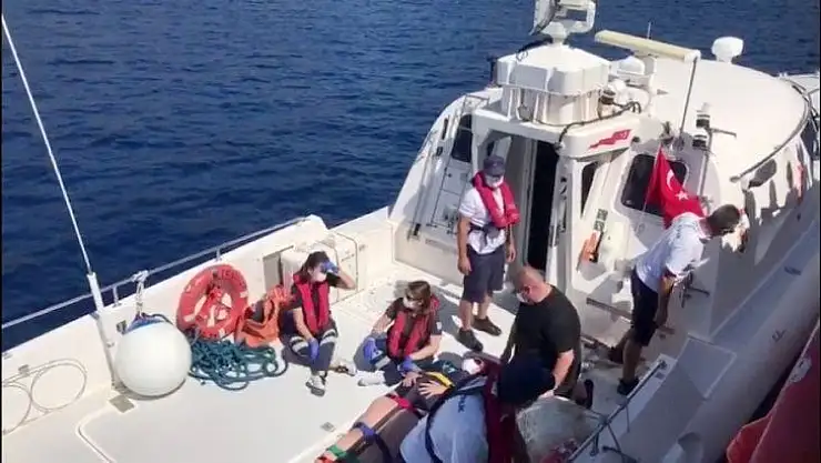 Yaralı turistin yardımına sahil güvenlik yetişti