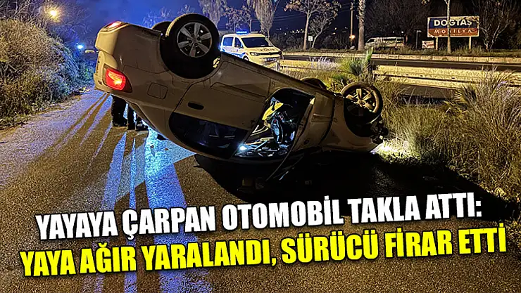 Yayaya çarpan otomobil takla attı: Yaya ağır yaralandı, sürücü firar etti