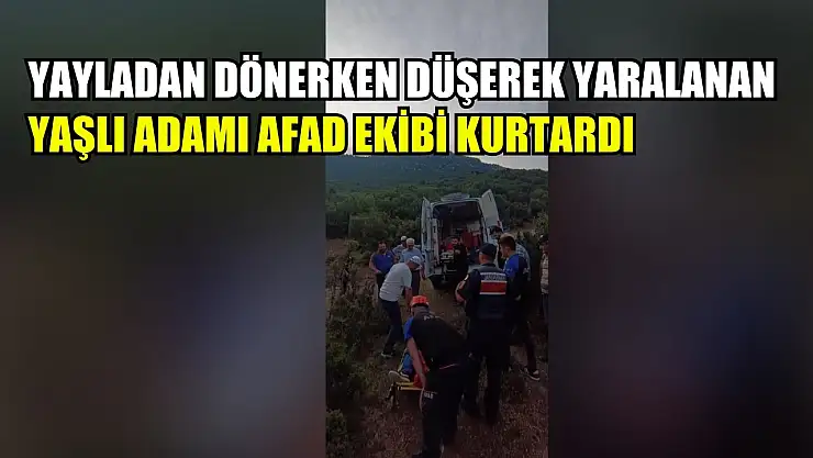 Yayladan dönerken düşerek yaralanan yaşlı adamı AFAD ekibi kurtardı