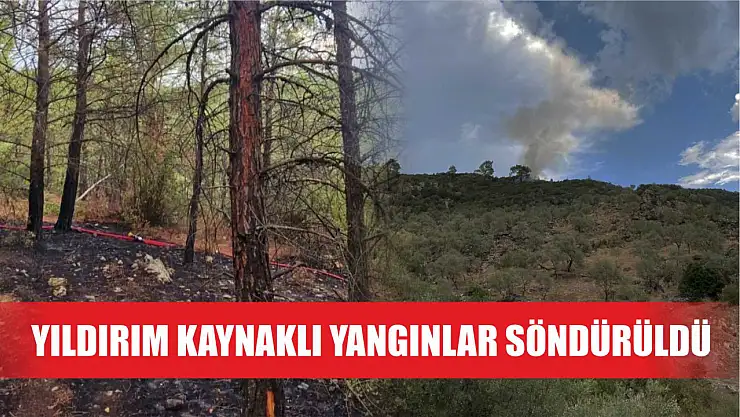 Yıldırım kaynaklı yangınlar söndürüldü