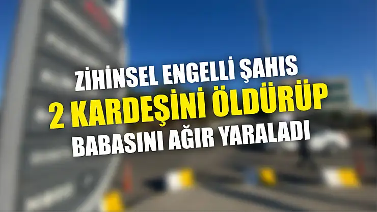 Zihinsel engelli şahıs 2 kardeşini öldürüp babasını ağır yaraladı
