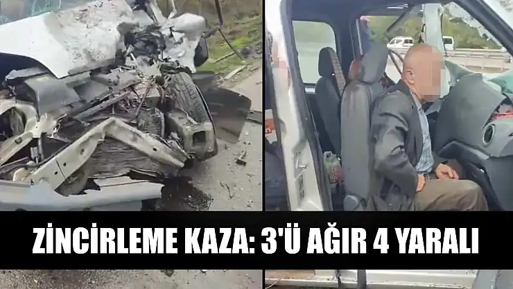 Zincirleme kaza: 3'ü ağır 4 yaralı