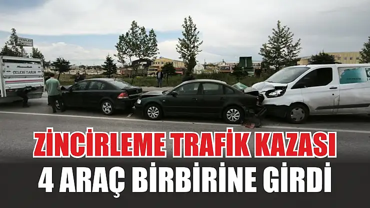 Zincirleme trafik kazası, 4 araç birbirine girdi