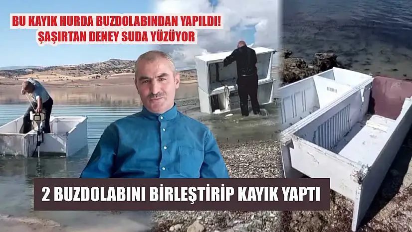 2 buzdolabını birleştirip kayık yaptı
