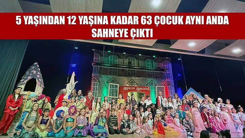 5 yaşından 12 yaşına kadar 63 çocuk aynı anda sahneye çıktı
