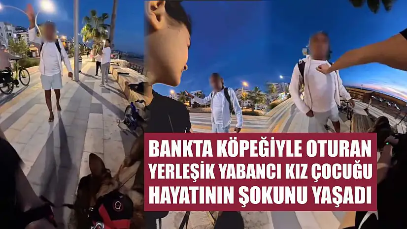 Bankta köpeğiyle oturan yerleşik yabancı kız çocuğu hayatının şokunu yaşadı
