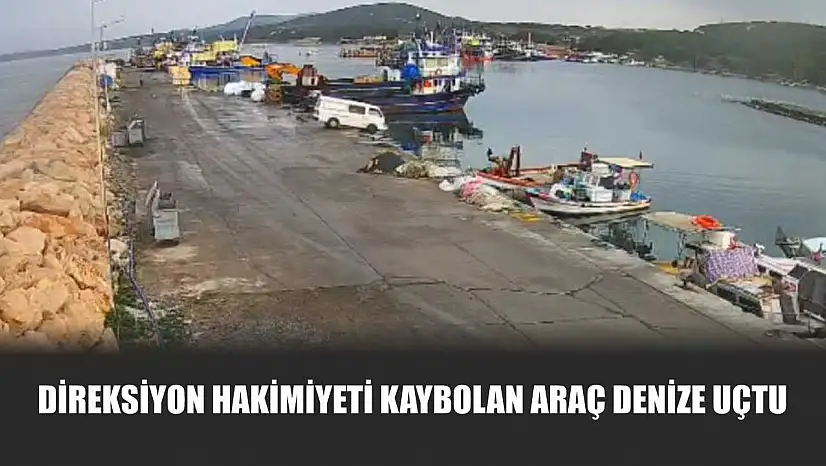 Direksiyon hakimiyeti kaybolan araç denize uçtu