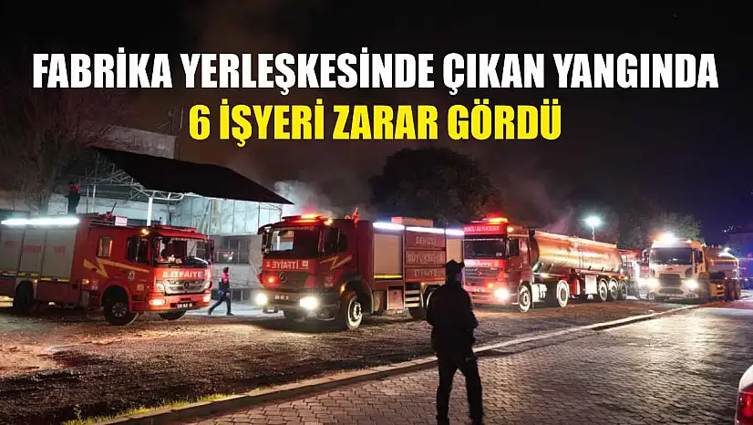 Fabrika yerleşkesinde çıkan yangında 6 işyeri zarar gördü
