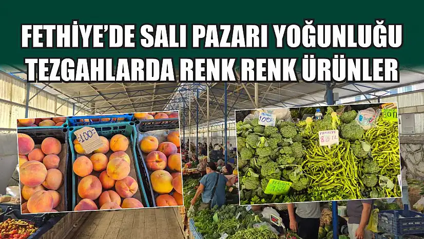 Fethiye'de Salı Pazarı Yoğunluğu: Tezgahlarda Renk Renk Ürünler
