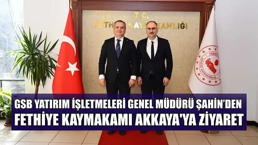 Gençlik ve Spor Bakanlığı Genel Müdürü Şahin'den Fethiye Kaymakamı Akkaya'ya ziyaret
