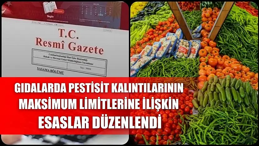 Gıdalarda pestisit kalıntılarının maksimum limitlerine ilişkin esaslar düzenlendi